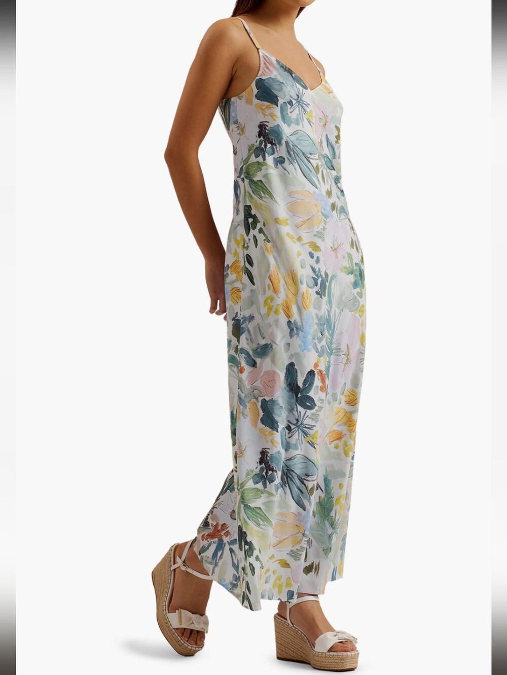 Ted Baker White Pastel Floral Slip Maxi Dress_2